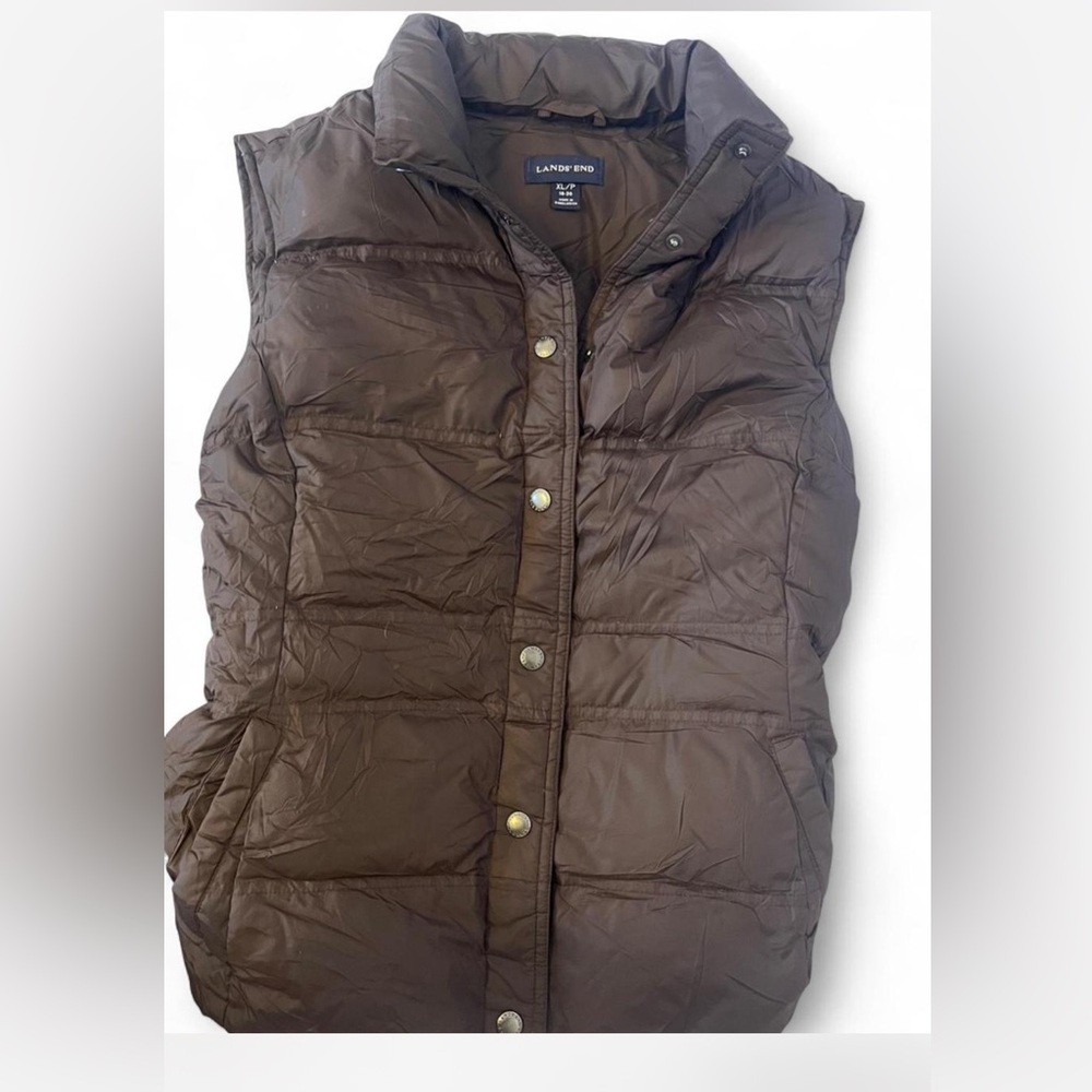 Lands' End Chocolate Brown Vest XL